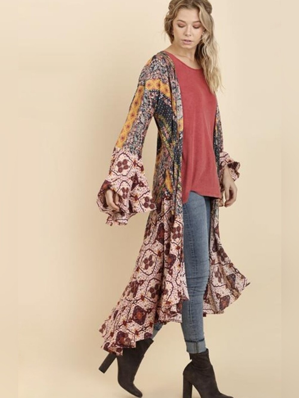 Umgee Boho Kimono Duster Sz 2XL